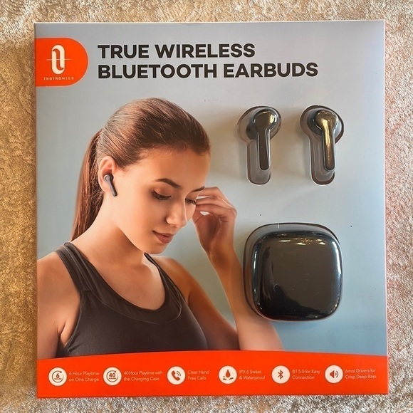 Brand New Wireless Earbuds Bluetooth USB-C Quick Charge Case Waterproof 40 Hour - Picture 1 of 14